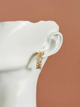 MARY - Patterned Pearl Huggie Earrings