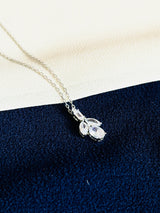 CARMEN - Marquise & Drop CZ Stone Necklace In Silver