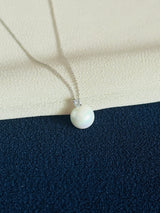 YOSHI - Gorgeous Pear-Shaped CZ And Pearl Necklace In Silver