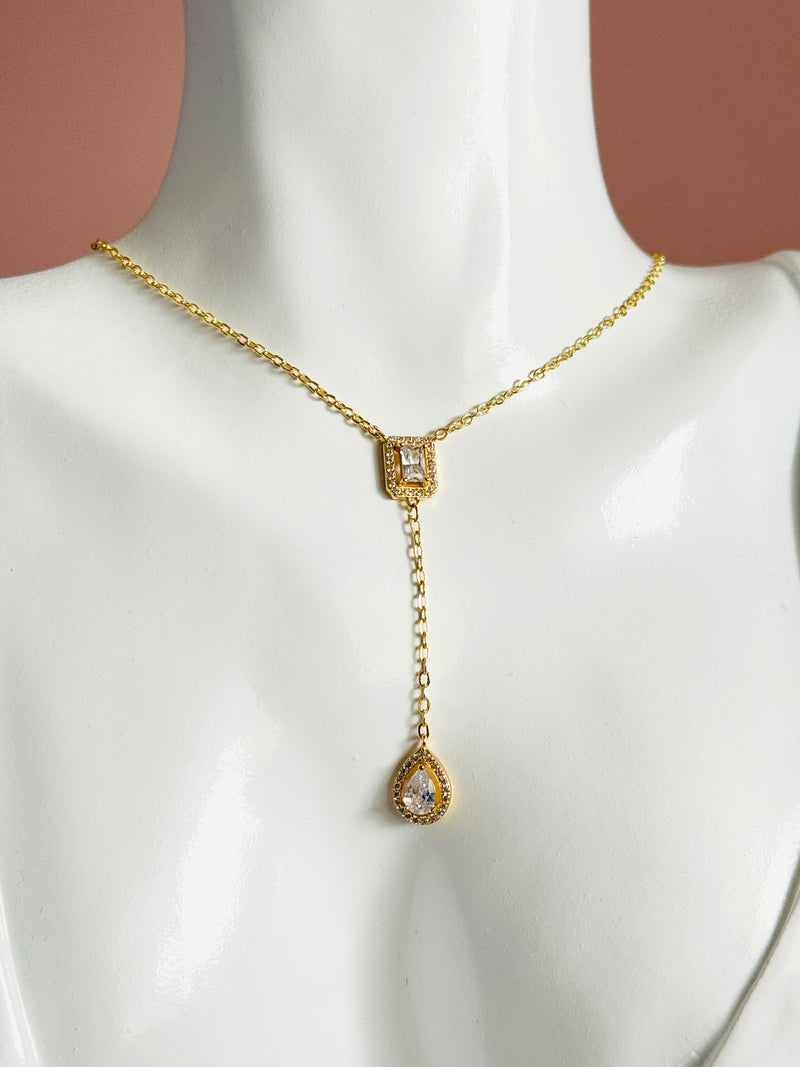 LEE - Dainty Drop CZ Necklace