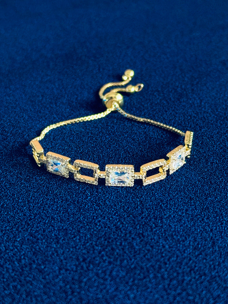 BESSIE - Square CZ Adjustable Bracelet