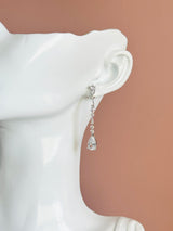 TOYO - Multi-Shaped CZ Teardrop Dangle Earrings In Silver