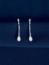 TOYO - Multi-Shaped CZ Teardrop Dangle Earrings In Silver