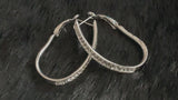 JESSAMY - Oval Crystal Hoop Earrings In Silver