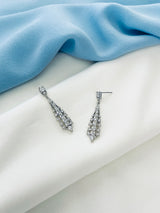 OLYMPIA - Lantern-Look Pave And Crystal Drop Earrings In Silver