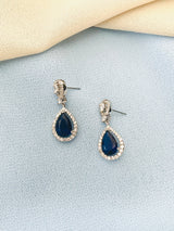 FLAVIA - Teardrop Crystal Earrings In Silver - JohnnyB Jewelry