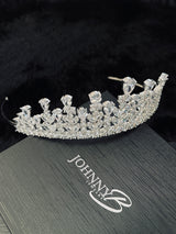 ANASTASIA - Crenulated CZ Tiara In Silver