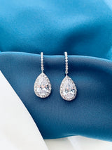 OLIVIA - Delicate Teardrop Earrings In Silver - JohnnyB Jewelry