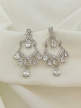 VERONIQUE - Intricate Chandelier Earrings In Silver - JohnnyB Jewelry