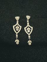 ELIZABETH - Dangle CZ Art Deco Style Drop Earrings In Silver - JohnnyB Jewelry