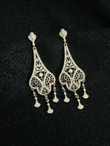 JOSEPHINE - Art Deco Style Chandelier Earrings In Silver - JohnnyB Jewelry